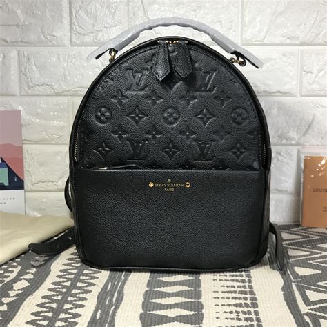 Sorbonne backpack leather handbag Louis Vuitton Black in 